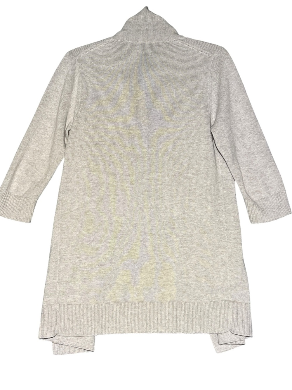 EILEEN FISHER Oatmeal Organic Cotton Open Front Draped Cardigan Petite Small PS - Picture 3 of 11